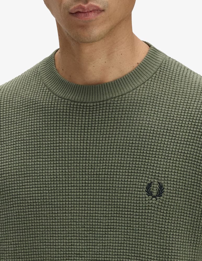 Fred Perry Cotton waffle knit jumper - picture 4 Fred Perry Cotton waffle knit jumper - picture 4