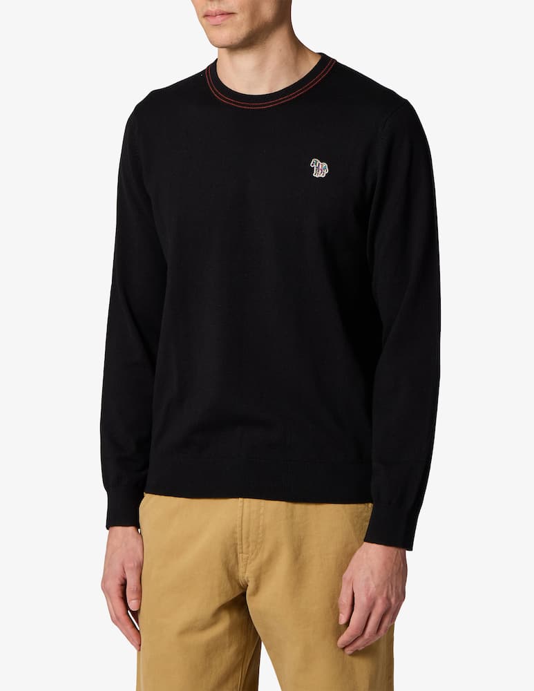 PS Paul Smith Maglia girocollo con logo zebra - immagine 1 PS Paul Smith Maglia girocollo con logo zebra - immagine 1