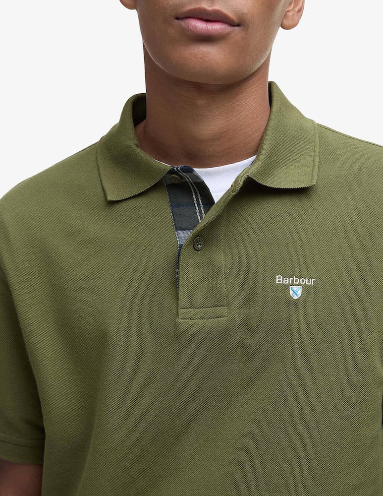rinascente Barbour Polo tartan con logo