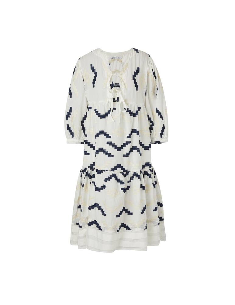 rinascente Greek Archaic Kori Maxi printed cotton kaftan - white