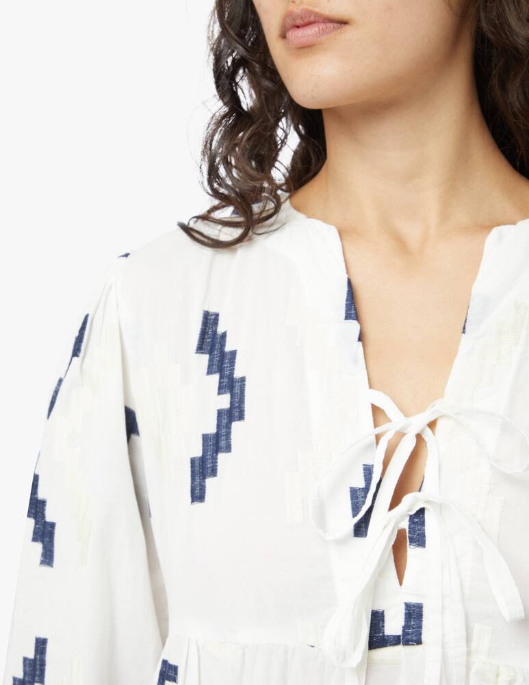 rinascente Greek Archaic Kori Maxi printed cotton kaftan - white