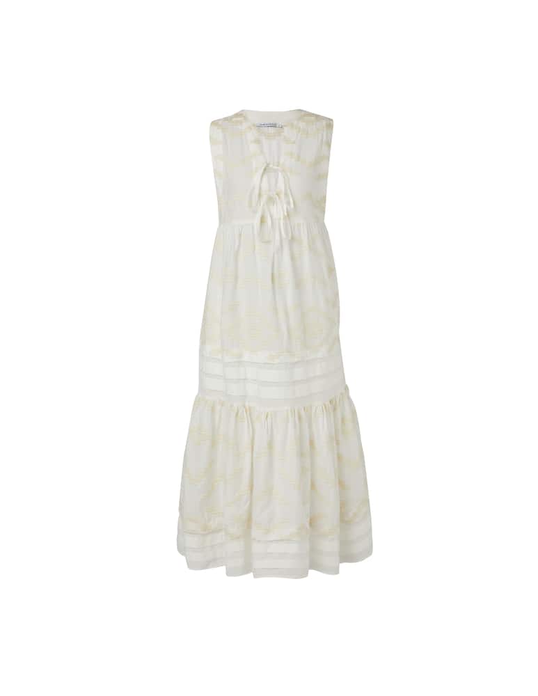 rinascente Greek Archaic Kori Printed cotton sleeveless dress - white