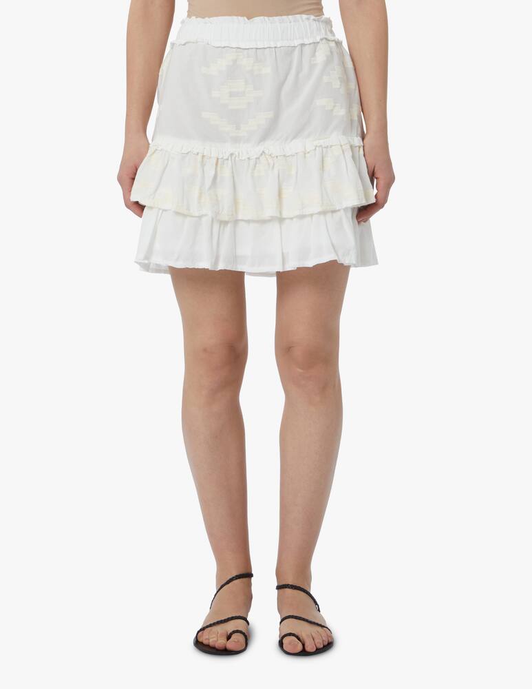 rinascente Greek Archaic Kori Minigonna in cotone stampato - bianco