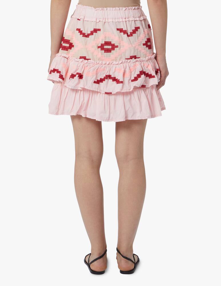 rinascente Greek Archaic Kori Printed cotton miniskirt - pink