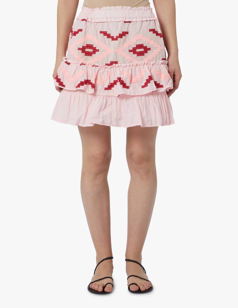 rinascente Greek Archaic Kori Printed cotton miniskirt - pink