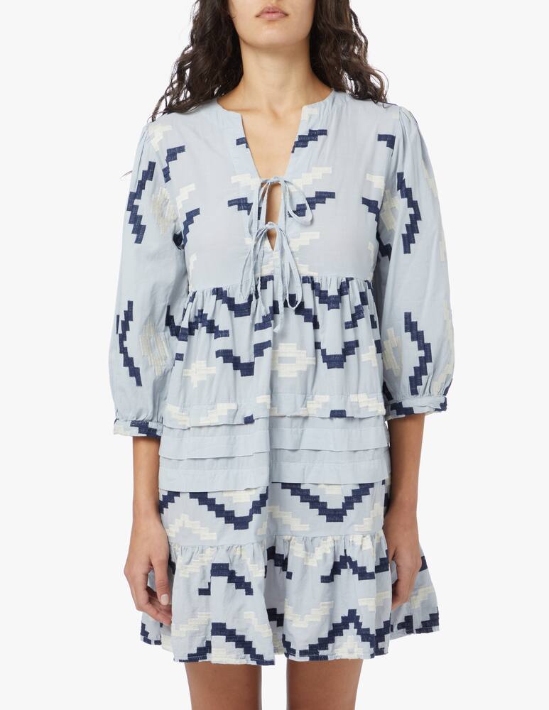rinascente Greek Archaic Kori Mini printed cotton kaftan - grey