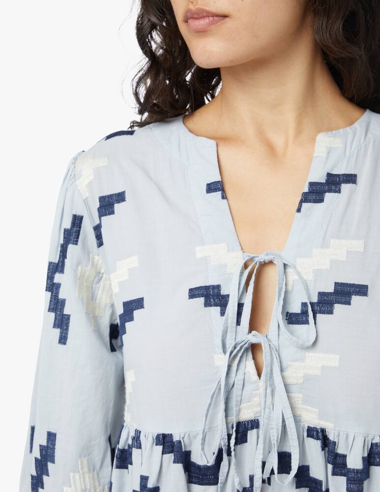 rinascente Greek Archaic Kori Mini printed cotton kaftan - grey