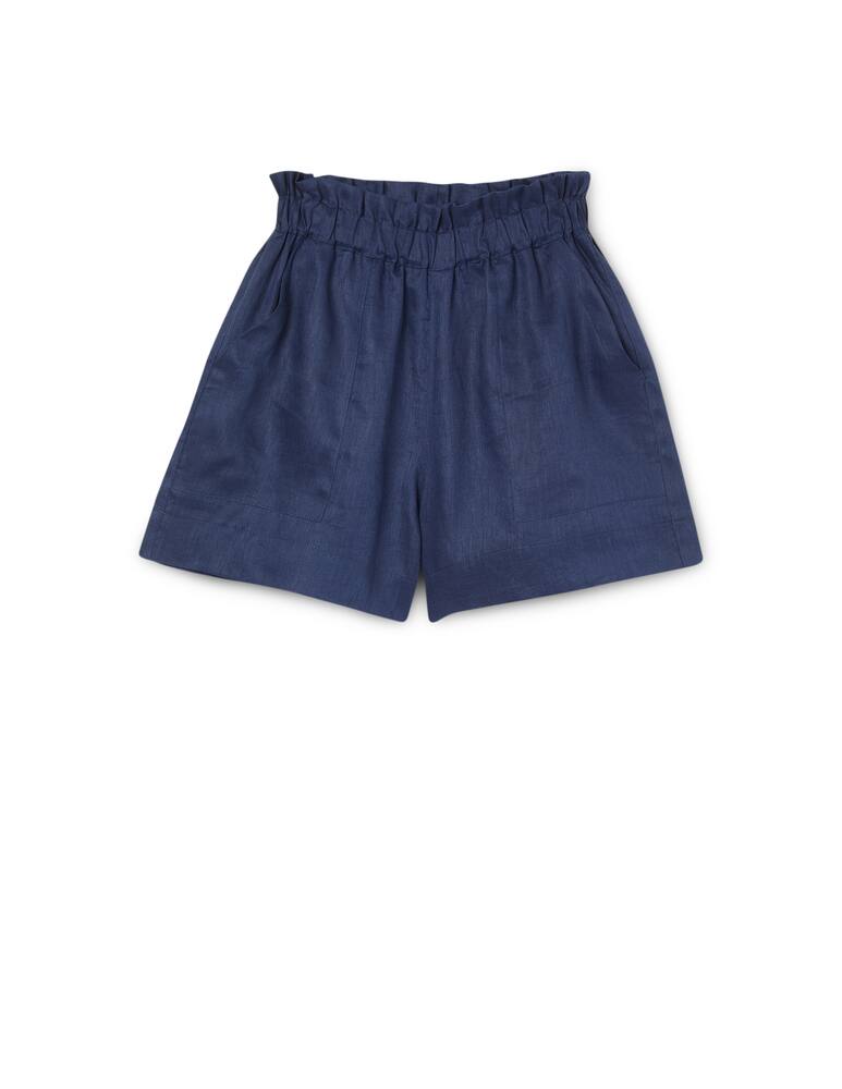 rinascente Greek Archaic Kori Linen shorts - blue