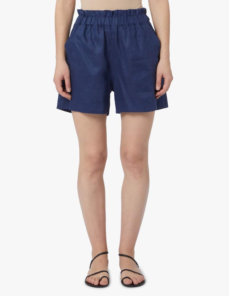 rinascente Greek Archaic Kori Linen shorts - blue