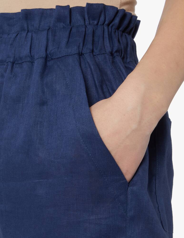 rinascente Greek Archaic Kori Linen shorts - blue