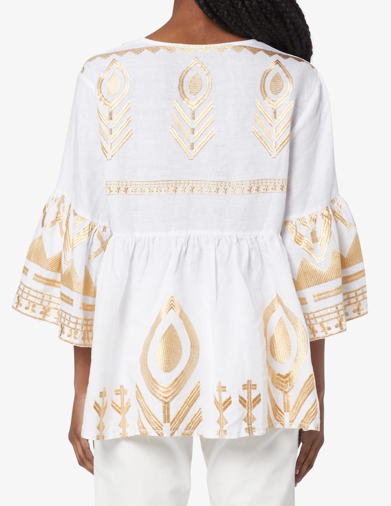 rinascente Greek Archaic Kori Tunica manica a campana in piuma