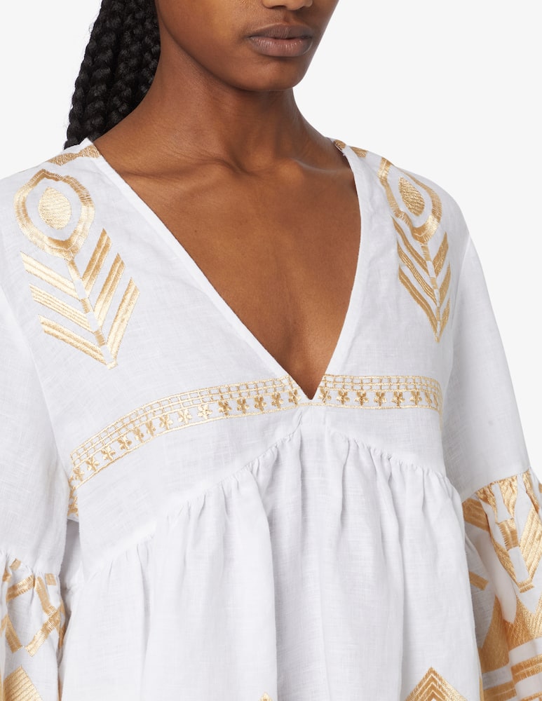 rinascente Greek Archaic Kori Tunica manica a campana in piuma