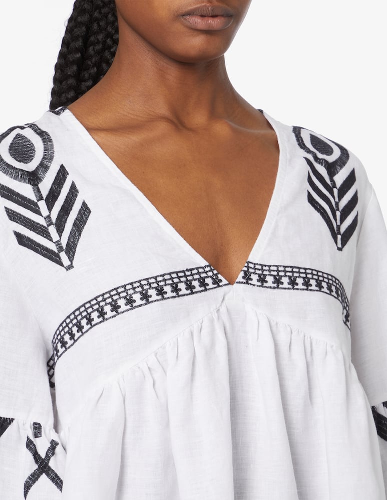 rinascente Greek Archaic Kori Tunica manica a campana in piuma