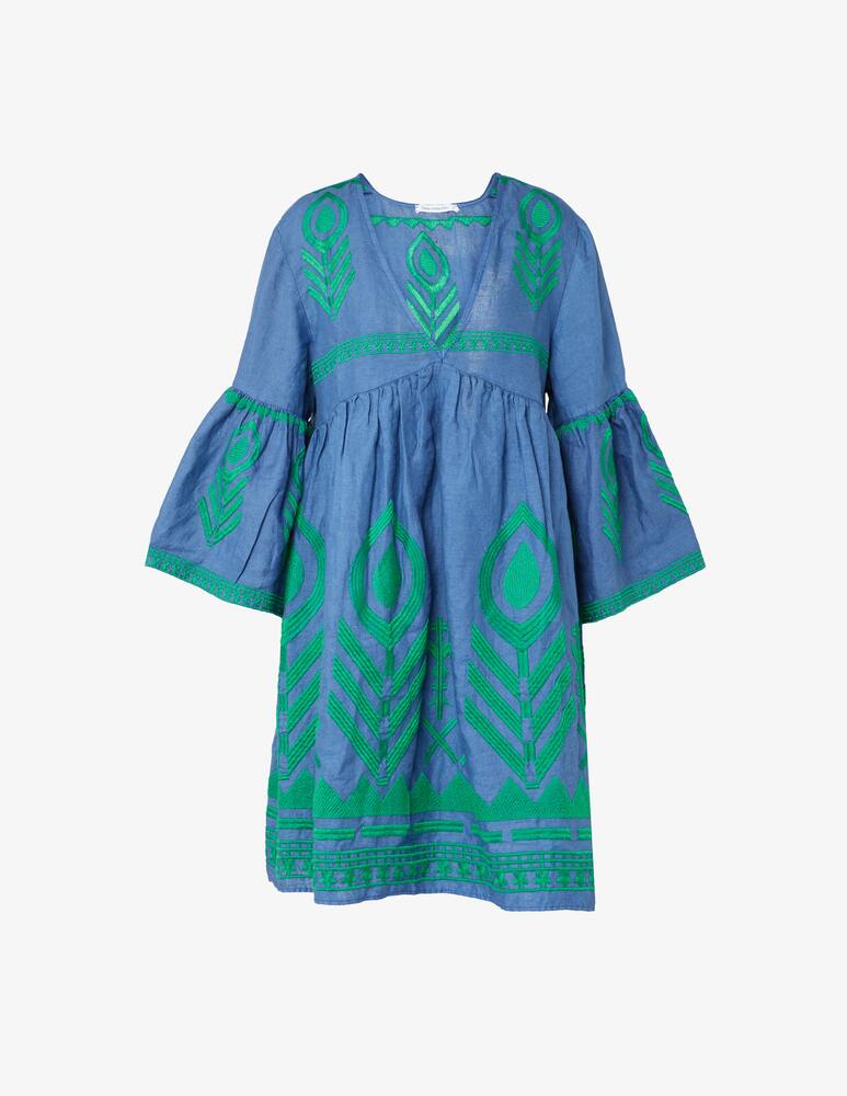 rinascente Greek Archaic Kori Mini abito piuma manica a campana