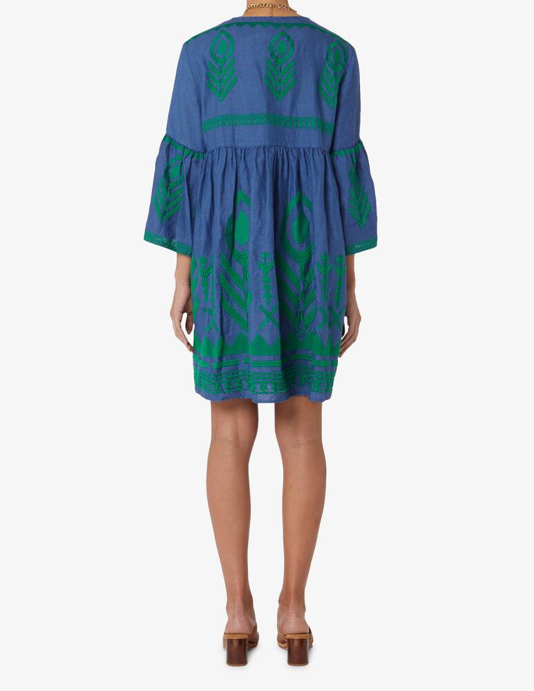 rinascente Greek Archaic Kori Mini abito piuma manica a campana