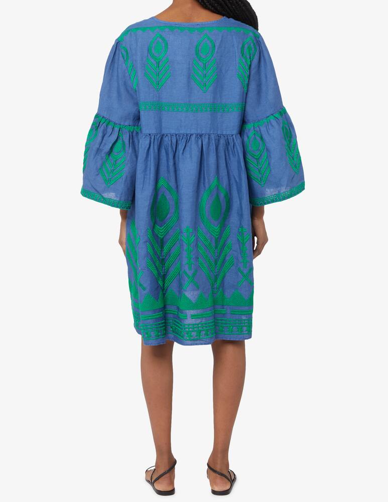 rinascente Greek Archaic Kori Mini dress feather bell sleeve