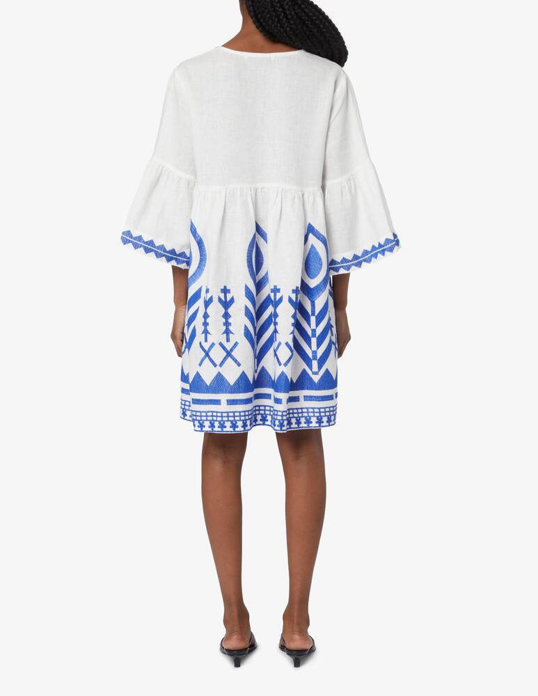 rinascente Greek Archaic Kori Mini abito piuma chevron maniche a campana