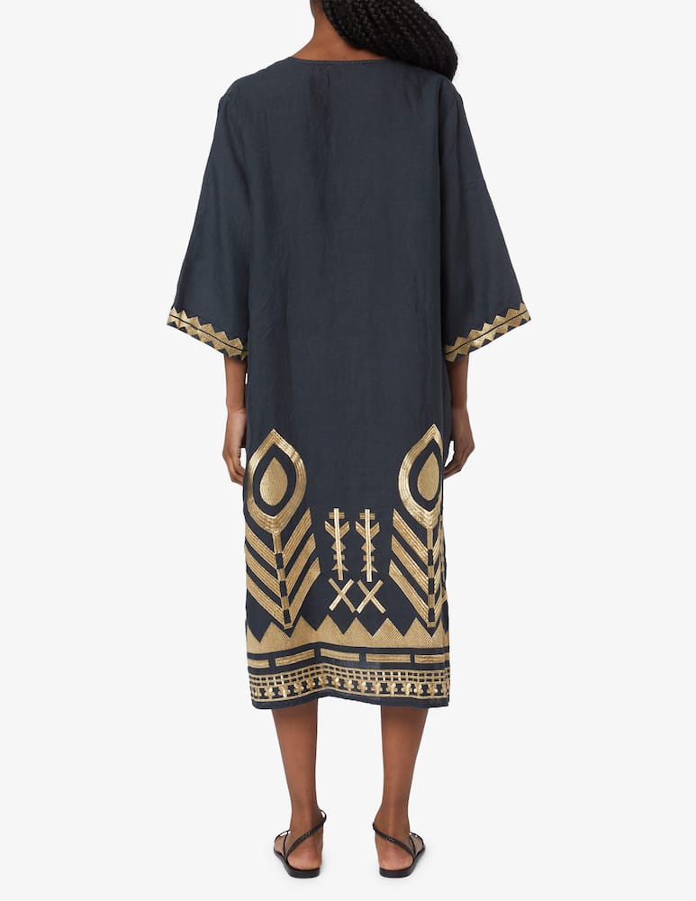 rinascente Greek Archaic Kori Abito piuma chevron scollo a v