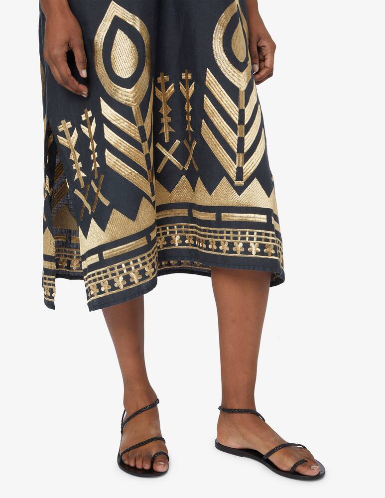 rinascente Greek Archaic Kori Abito piuma chevron scollo a v