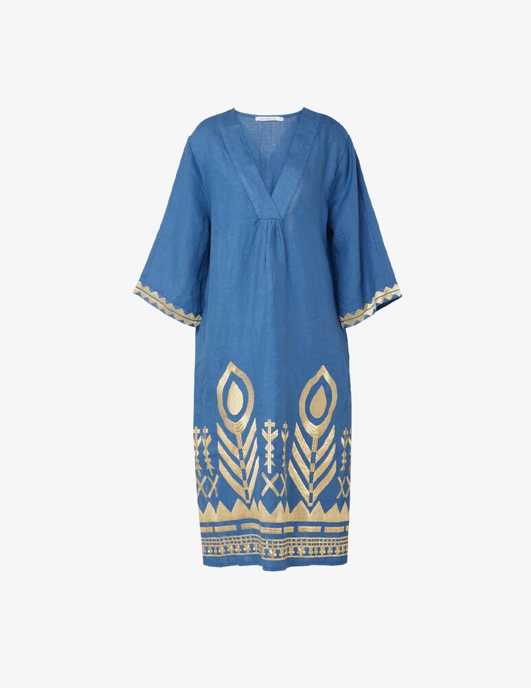 Greek Archaic Kori Dress feather chevron v neck - picture 1 Greek Archaic Kori Dress feather chevron v neck - picture 1
