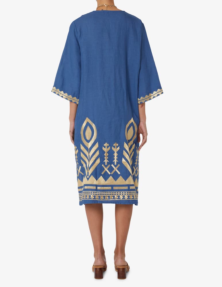 rinascente Greek Archaic Kori Abito piuma chevron scollo a v