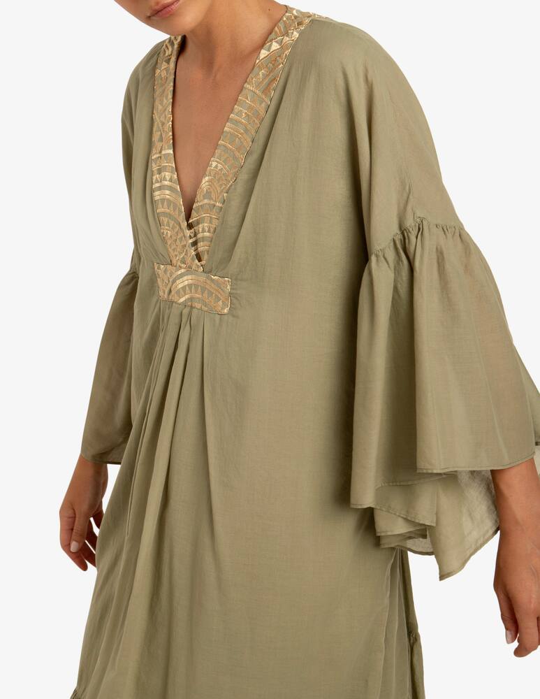 rinascente Greek Archaic Kori Long linen kaftan