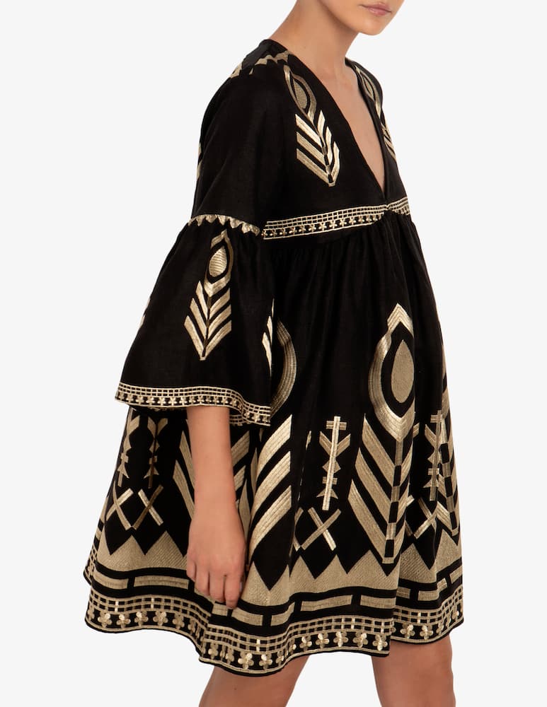 rinascente Greek Archaic Kori Short linen kaftan