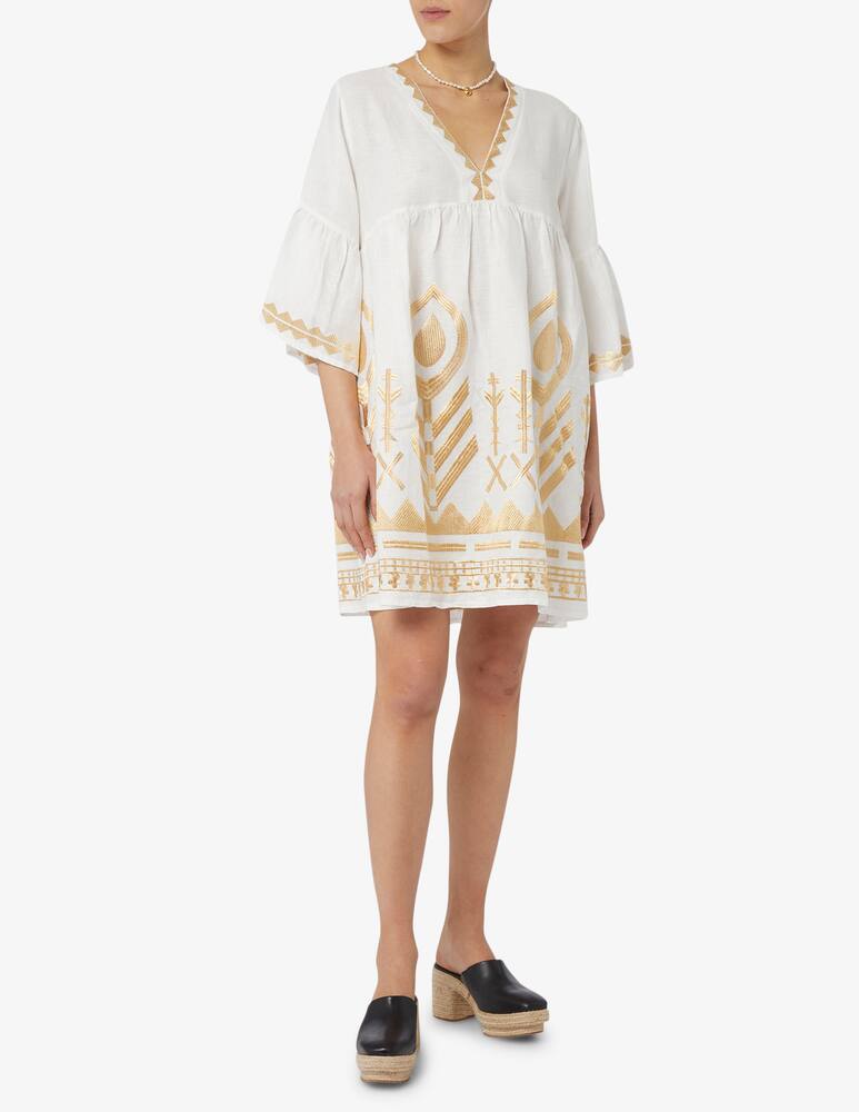 rinascente Greek Archaic Kori Kaftano corto lino manica campana