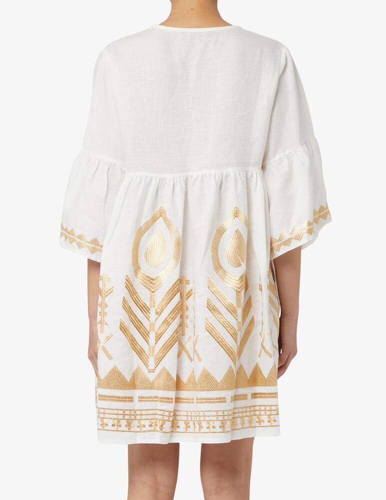 rinascente Greek Archaic Kori Kaftano corto lino manica campana