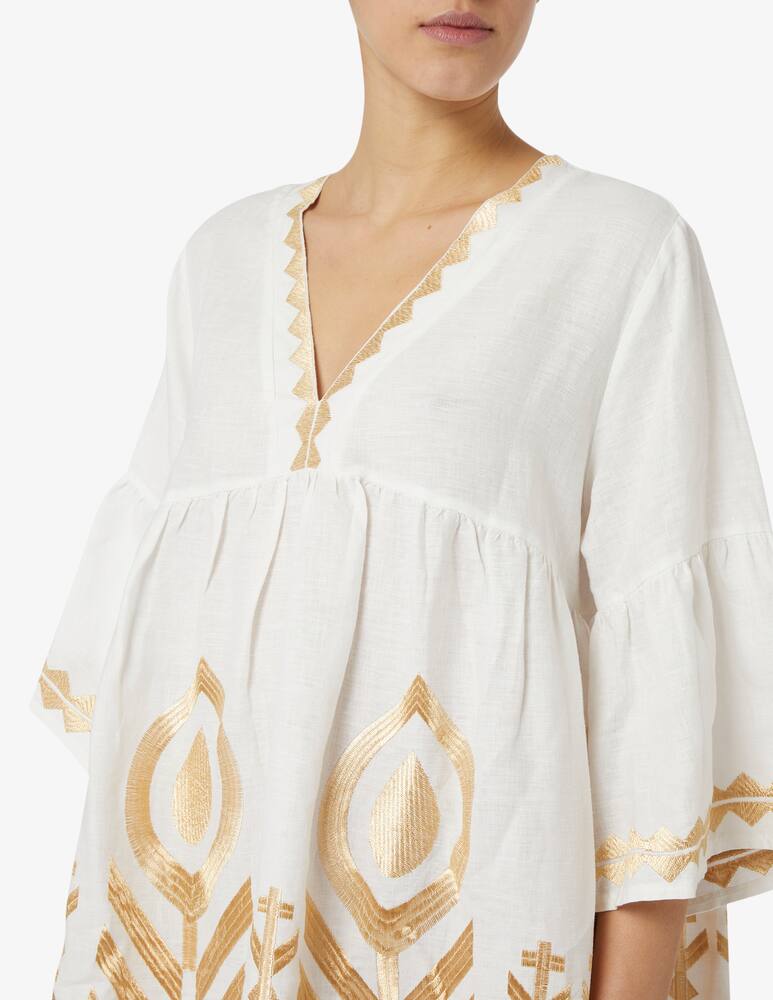 rinascente Greek Archaic Kori Kaftano corto lino manica campana