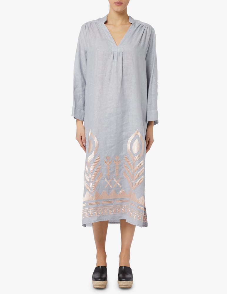 Greek Archaic Kori Kaftano lungo lino v neck - immagine 1 Greek Archaic Kori Kaftano lungo lino v neck - immagine 1
