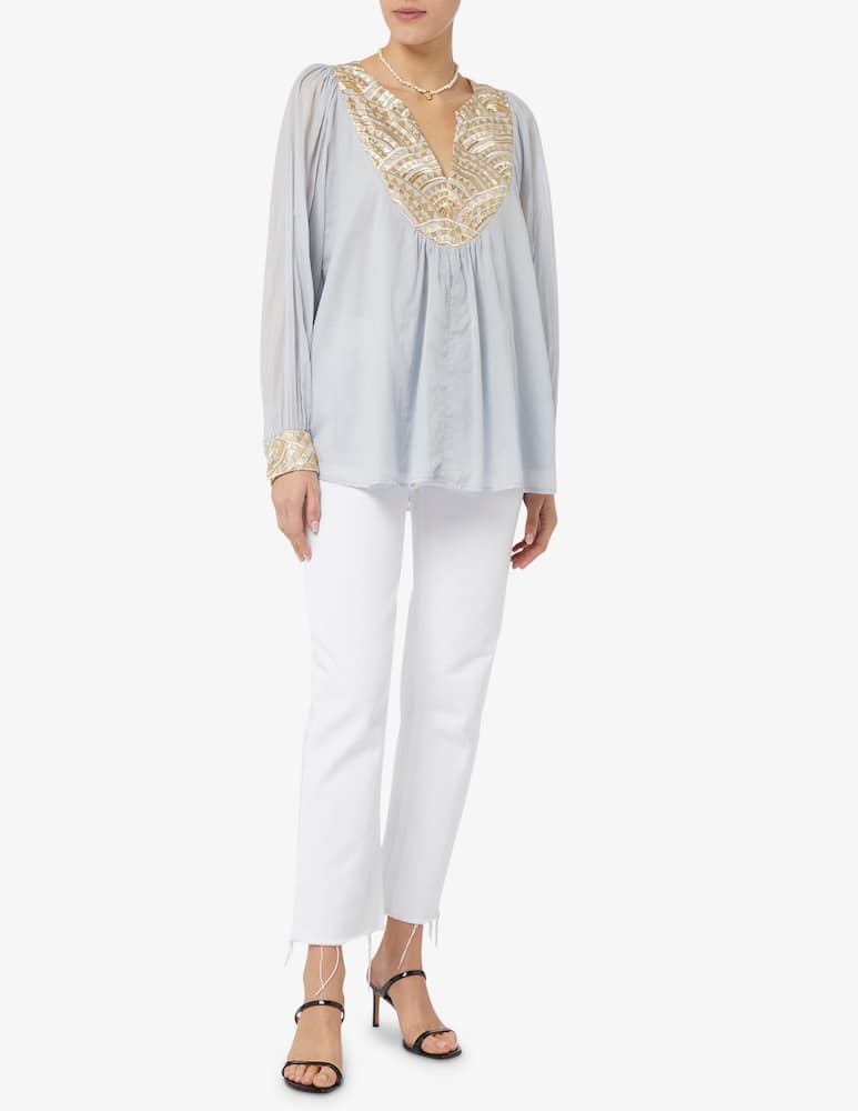 Greek Archaic Kori Bluse in cotone con stampa - immagine 3 Greek Archaic Kori Bluse in cotone con stampa - immagine 3