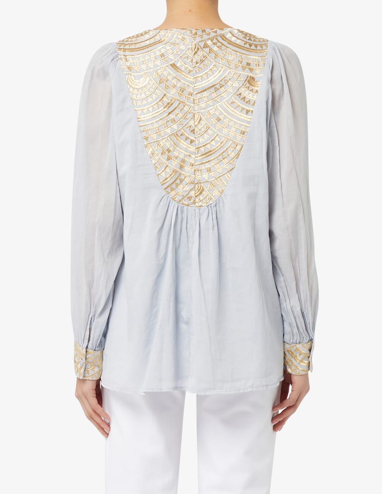 Greek Archaic Kori Bluse in cotone con stampa - immagine 2 Greek Archaic Kori Bluse in cotone con stampa - immagine 2