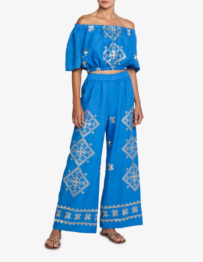 rinascente Greek Archaic Kori Pantaloni ricamati 