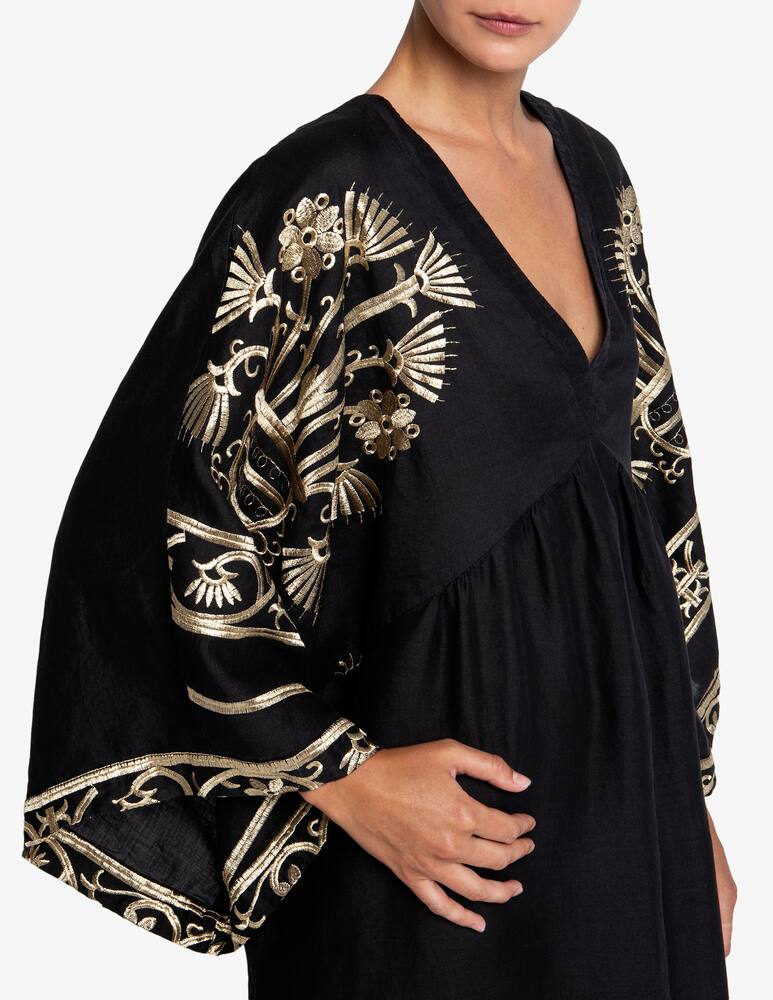 rinascente Greek Archaic Kori Embroidered kaftan dress