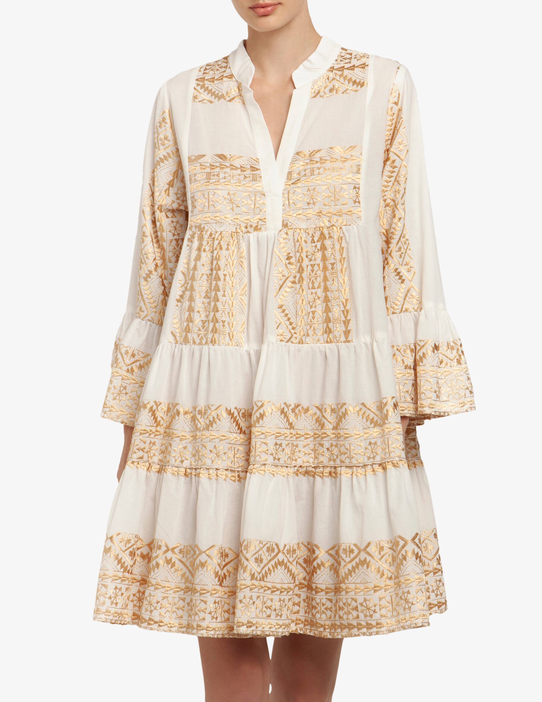 Abito Camicia Con Ricami Santorini