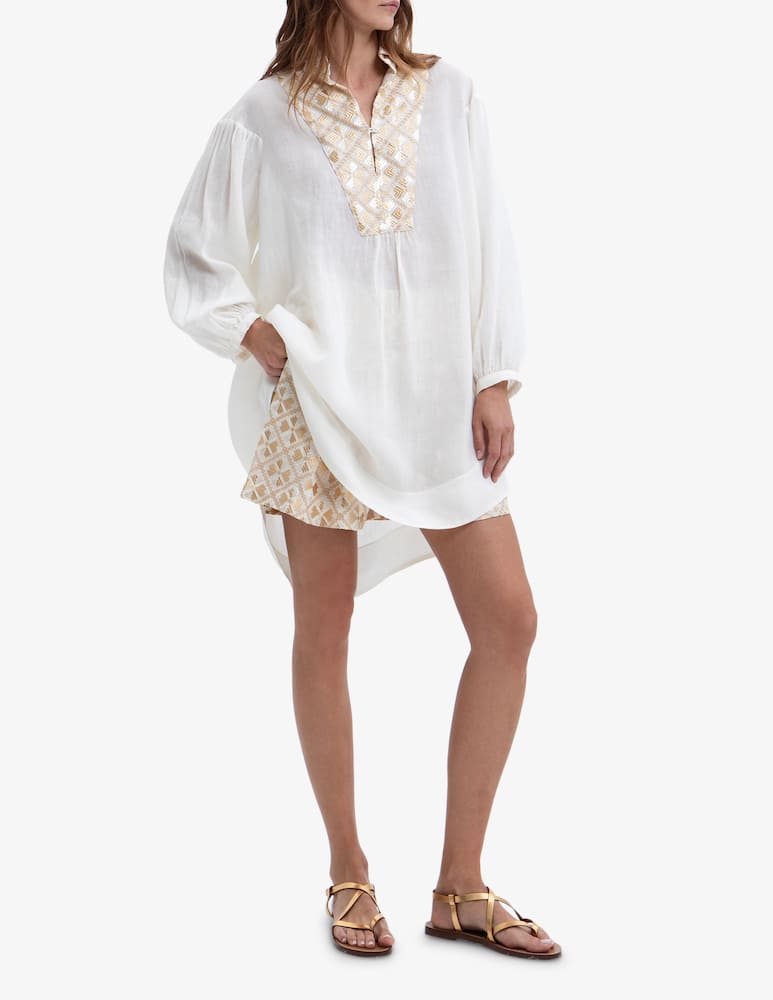 rinascente Greek Archaic Kori Tunica con ricami geometrici