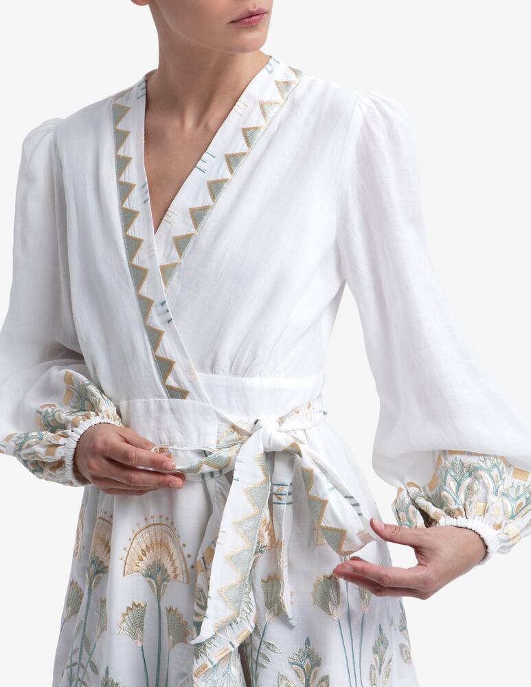 rinascente Greek Archaic Kori Papyrus wrap mini dress