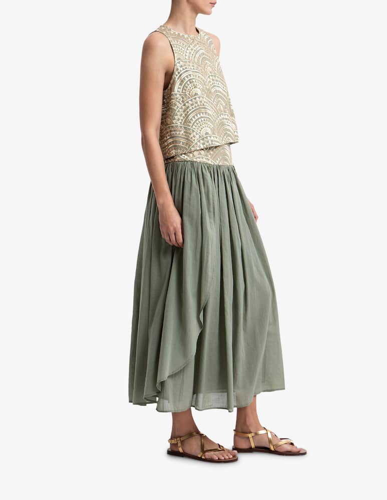 rinascente Greek Archaic Kori Triangle long skirt