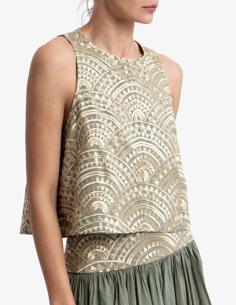 rinascente Greek Archaic Kori Patterned sleeveless top