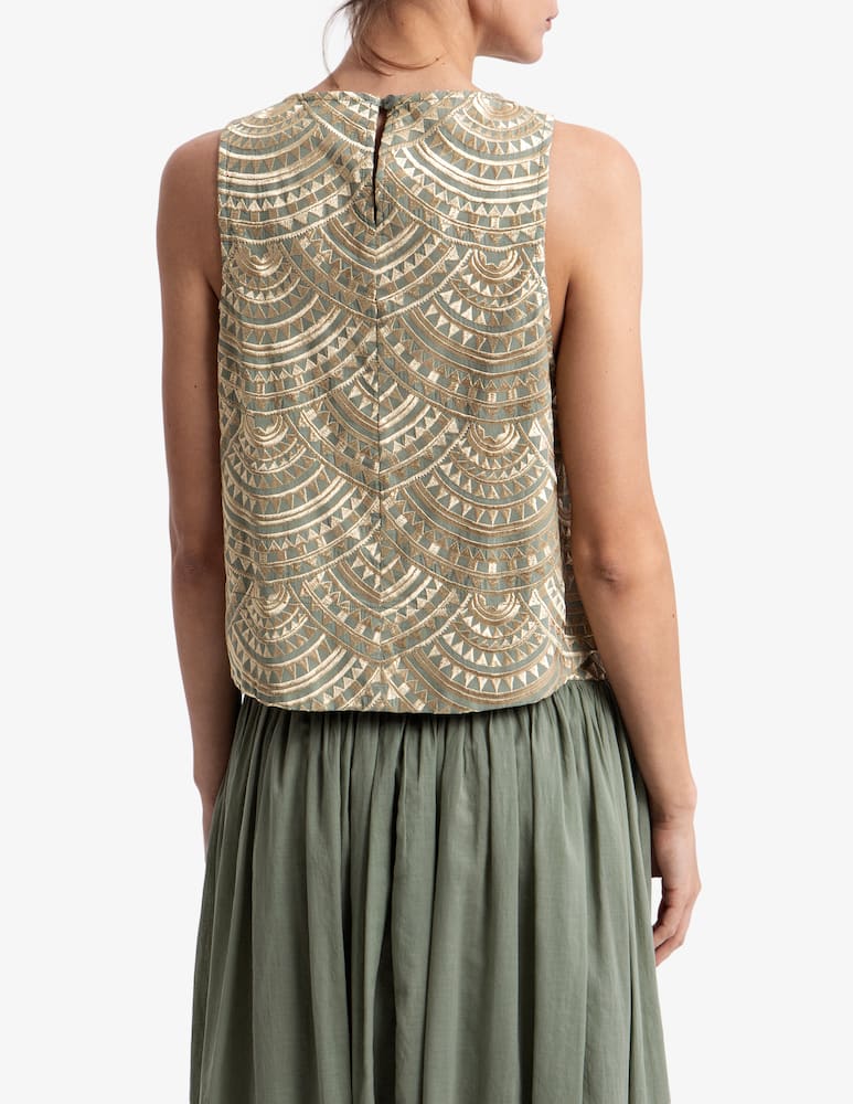 rinascente Greek Archaic Kori Patterned sleeveless top