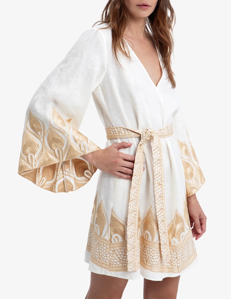 rinascente Greek Archaic Kori Phoenix bell sleeve dress