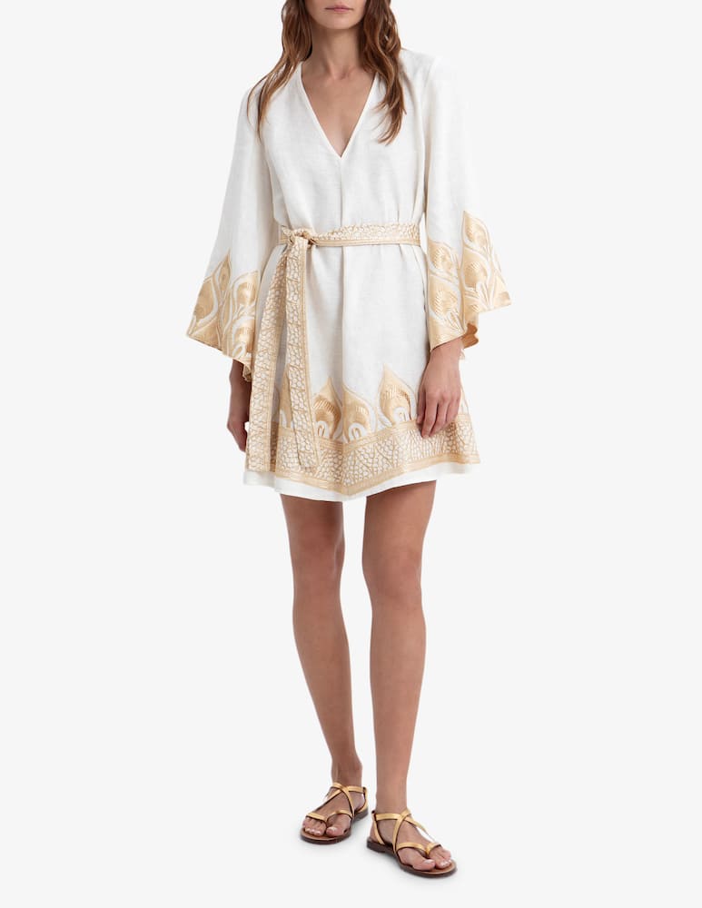 rinascente Greek Archaic Kori Phoenix bell sleeve dress