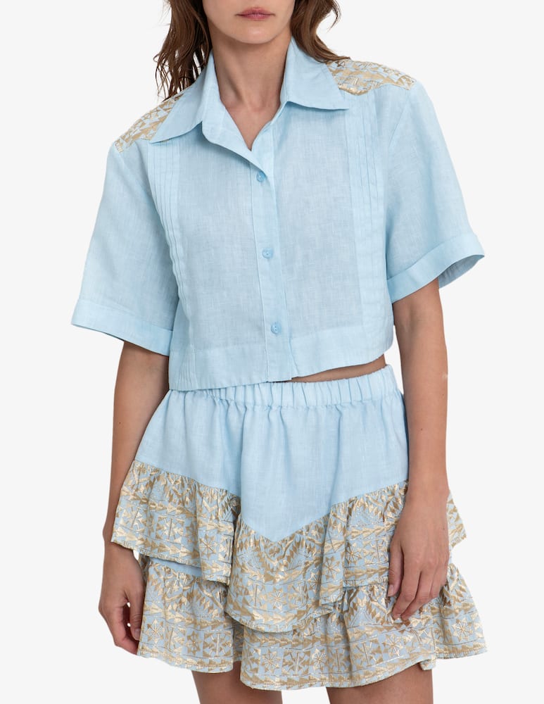 rinascente Greek Archaic Kori Classic triangle cropped shirt