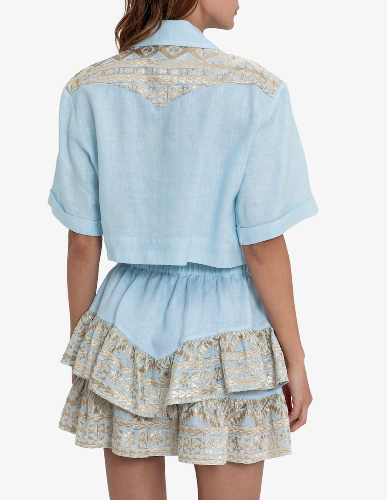 rinascente Greek Archaic Kori Classic triangle cropped shirt