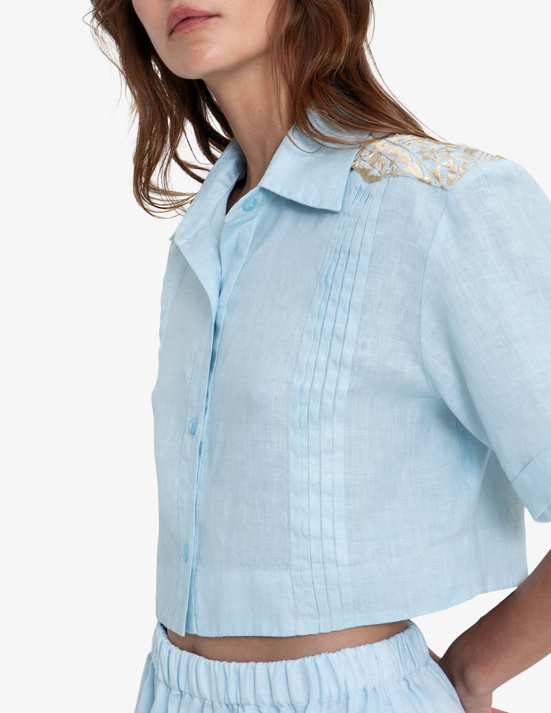 rinascente Greek Archaic Kori Classic triangle cropped shirt