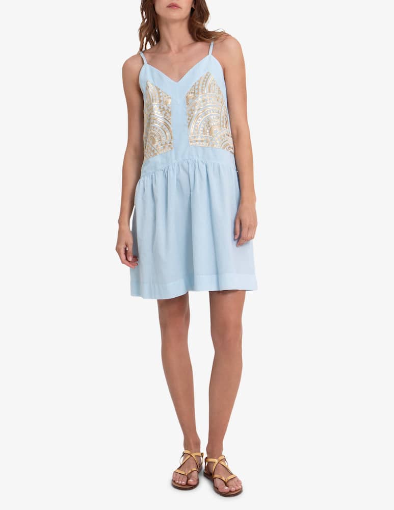 rinascente Greek Archaic Kori Triangle strappy mini dress