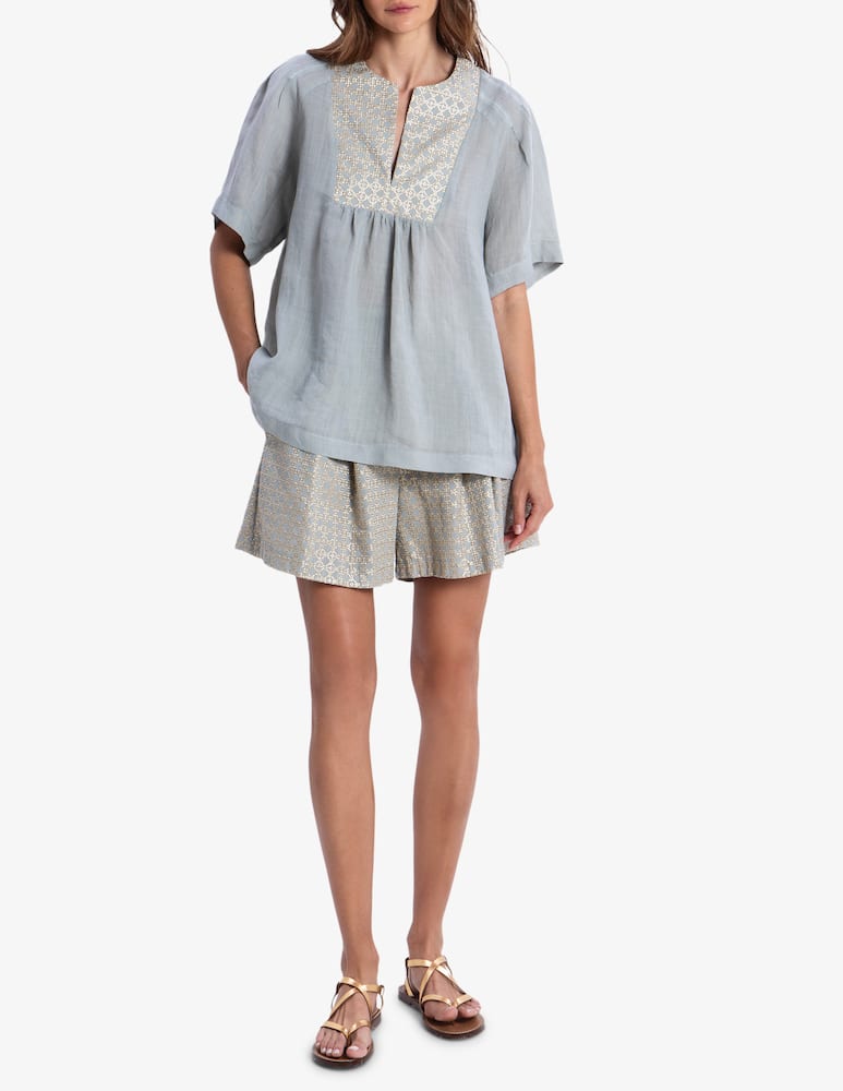 rinascente Greek Archaic Kori Blusa con arricciature