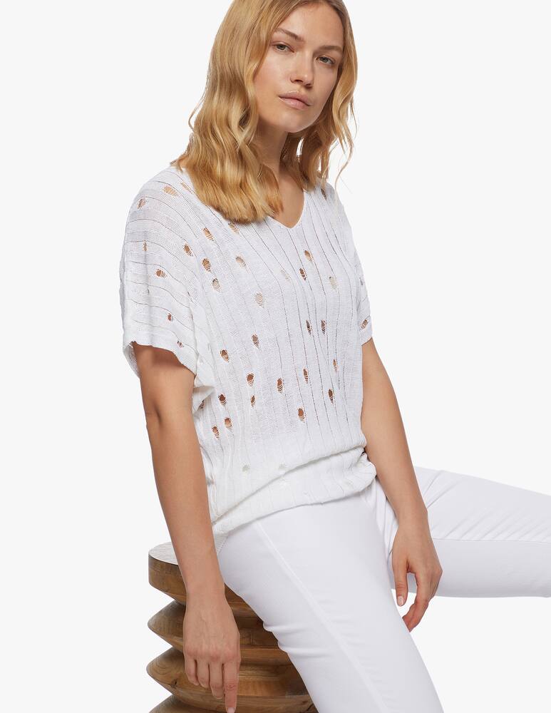 Sarah Pacini Linen v neck sweater - picture 1 Sarah Pacini Linen v neck sweater - picture 1