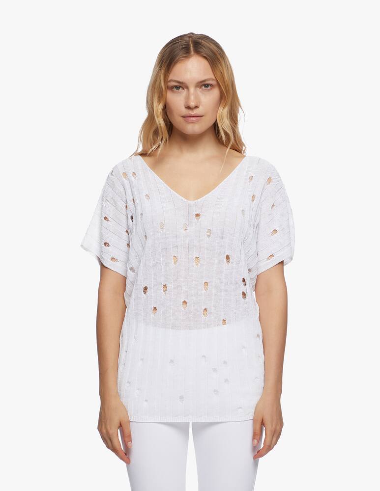 Sarah Pacini Linen v neck sweater - picture 3 Sarah Pacini Linen v neck sweater - picture 3